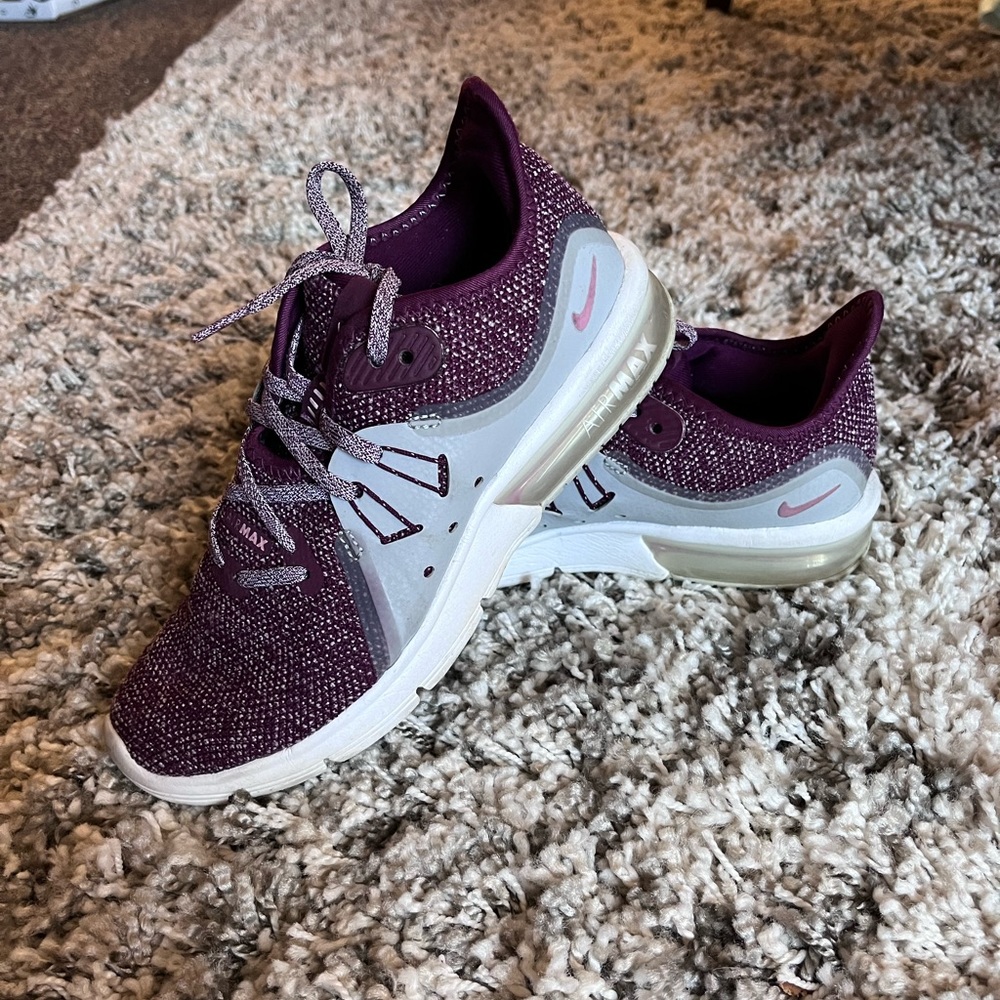 Nike Purple and Light Gray Women's Air Max Sneakers